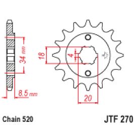 Piñón JT Sprockets de acero JTF270