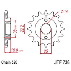 Pignon en acier JT Sprockets JTF736