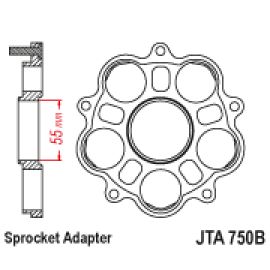 Portacoronas JT Sprockets JTA750B de aluminio