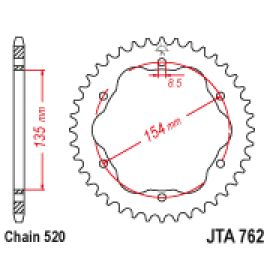 Couronne JT Sprockets JTA762 en aluminium