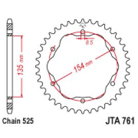 Corona JT Sprockets JTA761 de aluminio