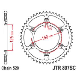 Corona de autolavado JT Sprockets JTR897SC de acero