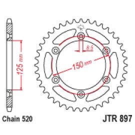 Corona JT Sprockets JTR897 de acero