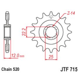 Piñón JT Sprockets de acero JTF715