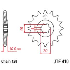 Pignon en acier JT Sprockets JTF410