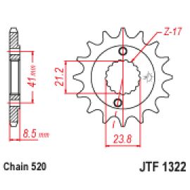 Pignon en acier JT Sprockets JTF1322