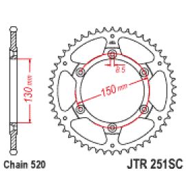 Corona de autolavado JT Sprockets JTR251SC de acero