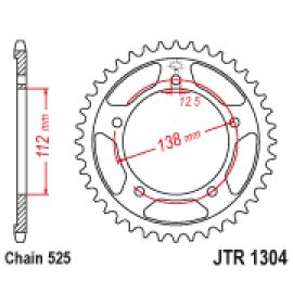 Coroa de aço JT Sprockets JTR1304