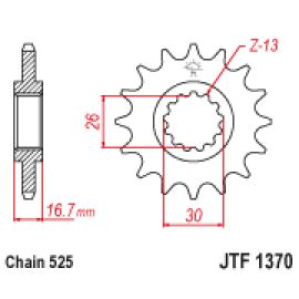 Pignon en acier JT Sprockets JTF1370