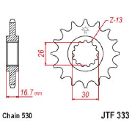 Piñón JT Sprockets de acero JTF333