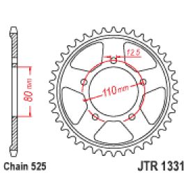 Coroa de aço JT Sprockets JTR1331