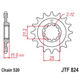 Piñón JT Sprockets de acero JTF824