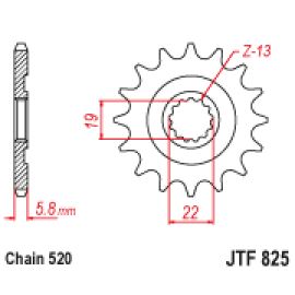 Piñón JT Sprockets de acero JTF825