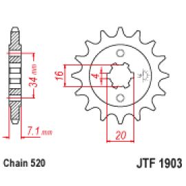 Piñón JT Sprockets de acero JTF1903