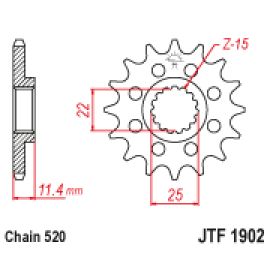 Piñón JT Sprockets de acero JTF1902