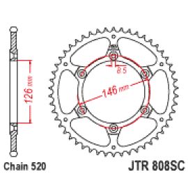 Corona de autolavado JT Sprockets JTR808SC de acero