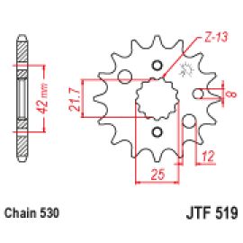 Piñón JT Sprockets de acero JTF519