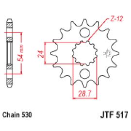 Piñón JT Sprockets de acero JTF517