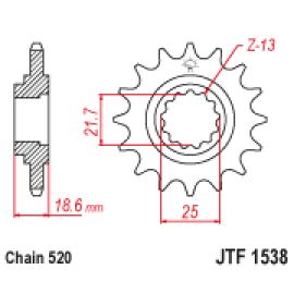 Piñón JT Sprockets de acero JTF1538