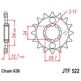 Pignon en acier JT Sprockets JTF522