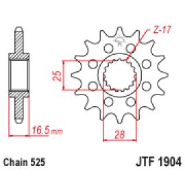 Rodas dentadas de borracha JT Sprockets de aço JTF1904