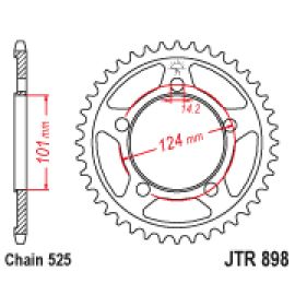 Corona JT Sprockets JTR898 de acero