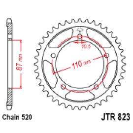 Corona JT Sprockets JTR823 de acero