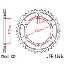 Coroa de aço JT Sprockets JTR1876