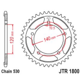 Corona JT Sprockets JTR1800 de acero