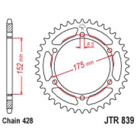 Corona JT Sprockets JTR839 de acero