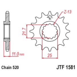 Pignon en acier JT Sprockets JTF1581