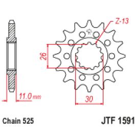 Rodas dentadas de borracha JT Sprockets de aço JTF1591