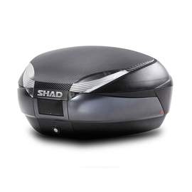 Baúl Shad SH48 en Gris oscuro con tapa de carbono y respaldo