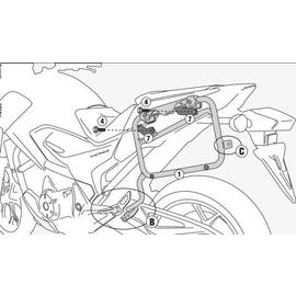 Support de valise latèral Givi Trekker Outback Monokey Cam-side pour moto Honda NC 700 S / X 12-13 NC 750 S / S DCT 14> NC 750 X / X DCT 14>