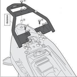 Soporte de baul trasero moto givi SR3103 para maletas Monolock para SUZUKI INAZUMA 250 12-16